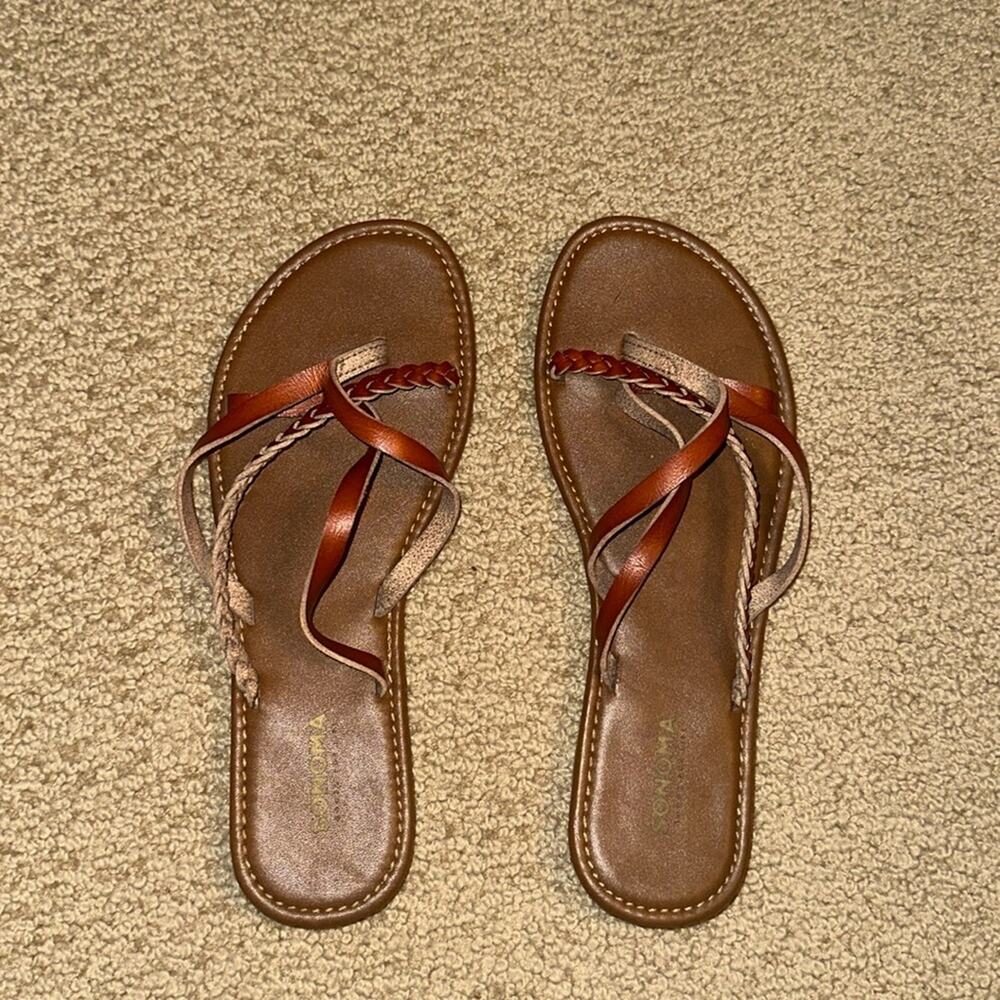 Sonoma thong braided sandals - size 7